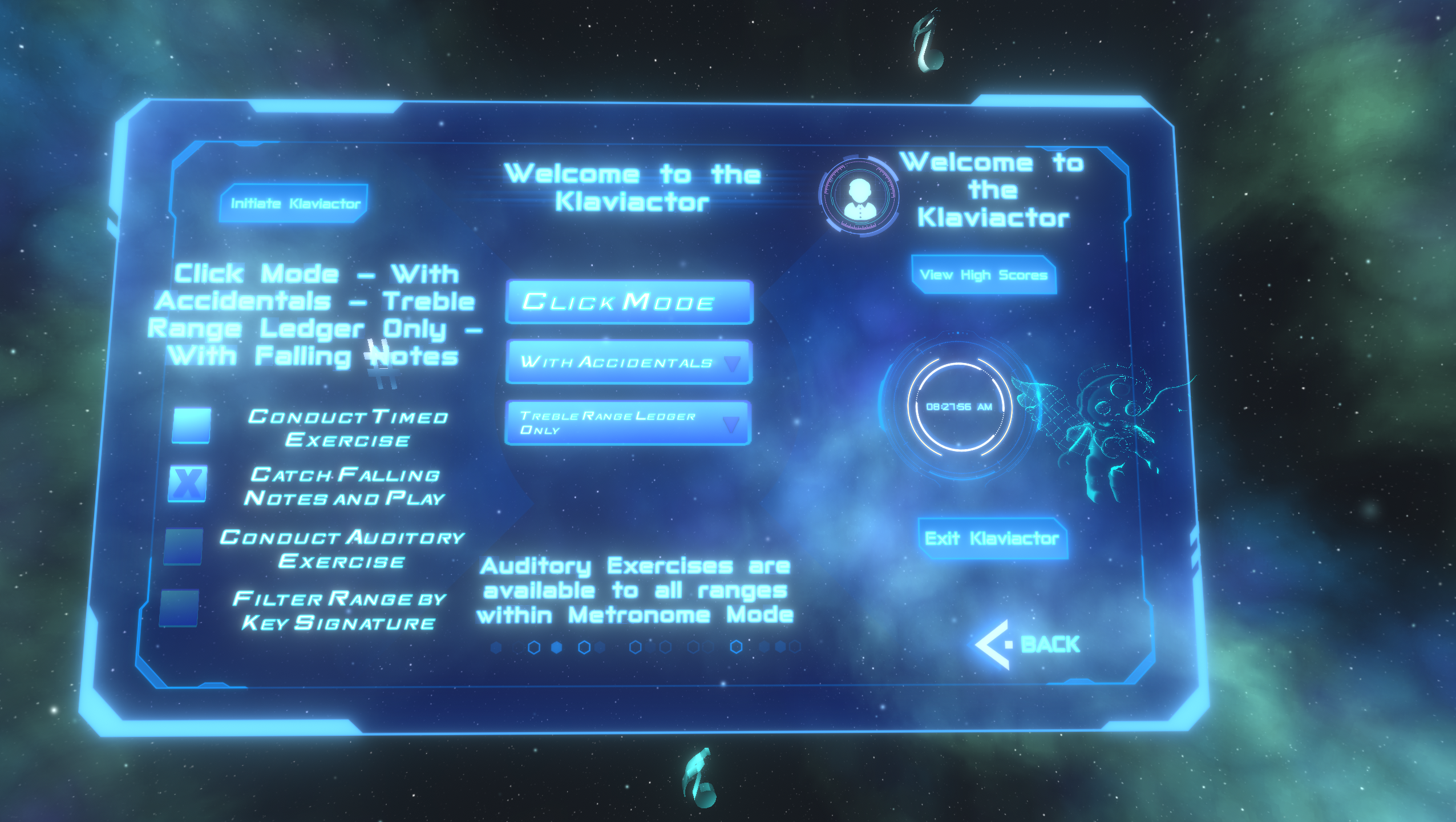 Catch falling notes – view 1