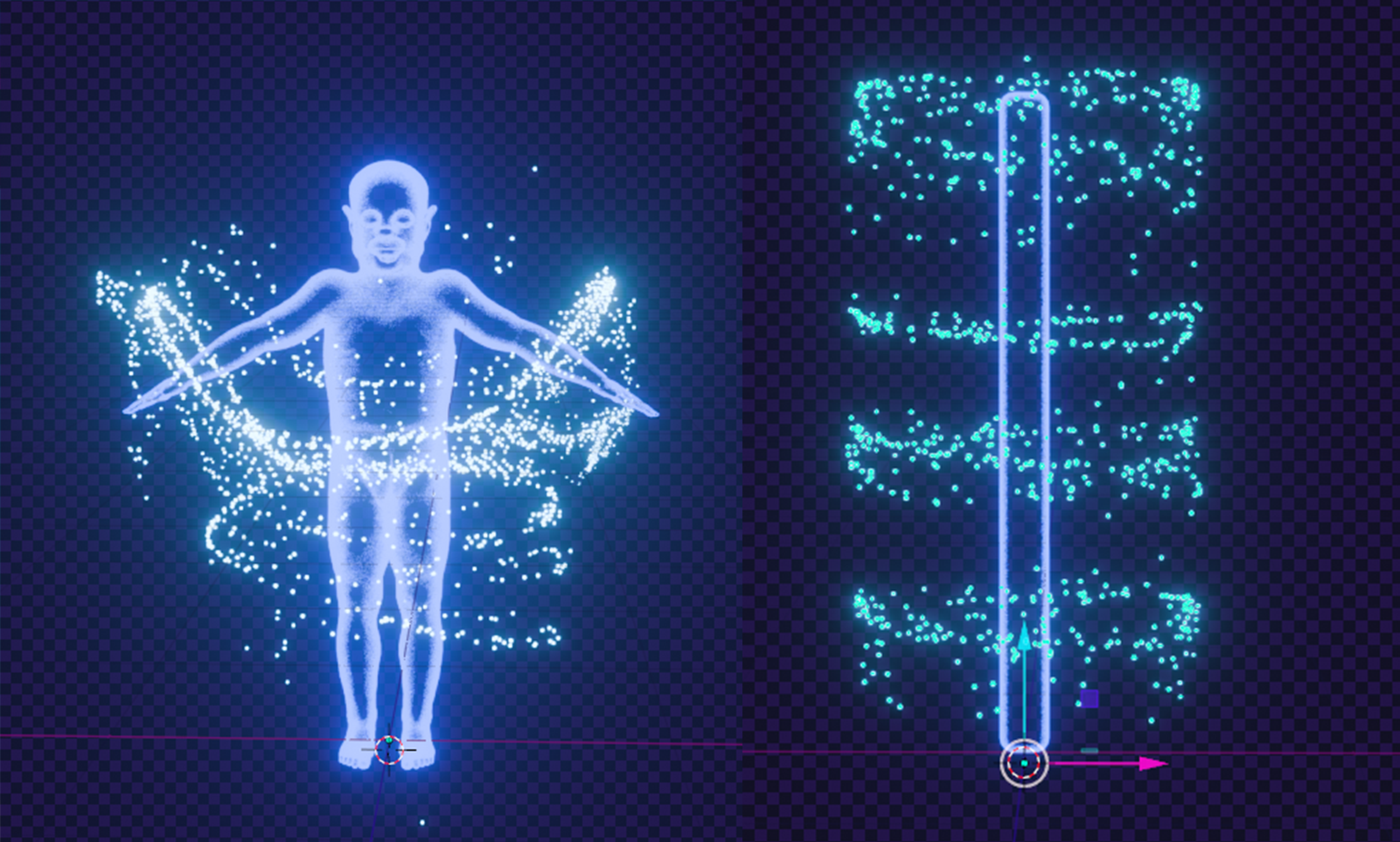 Particle Nebula Surrounding Mesh Node Set