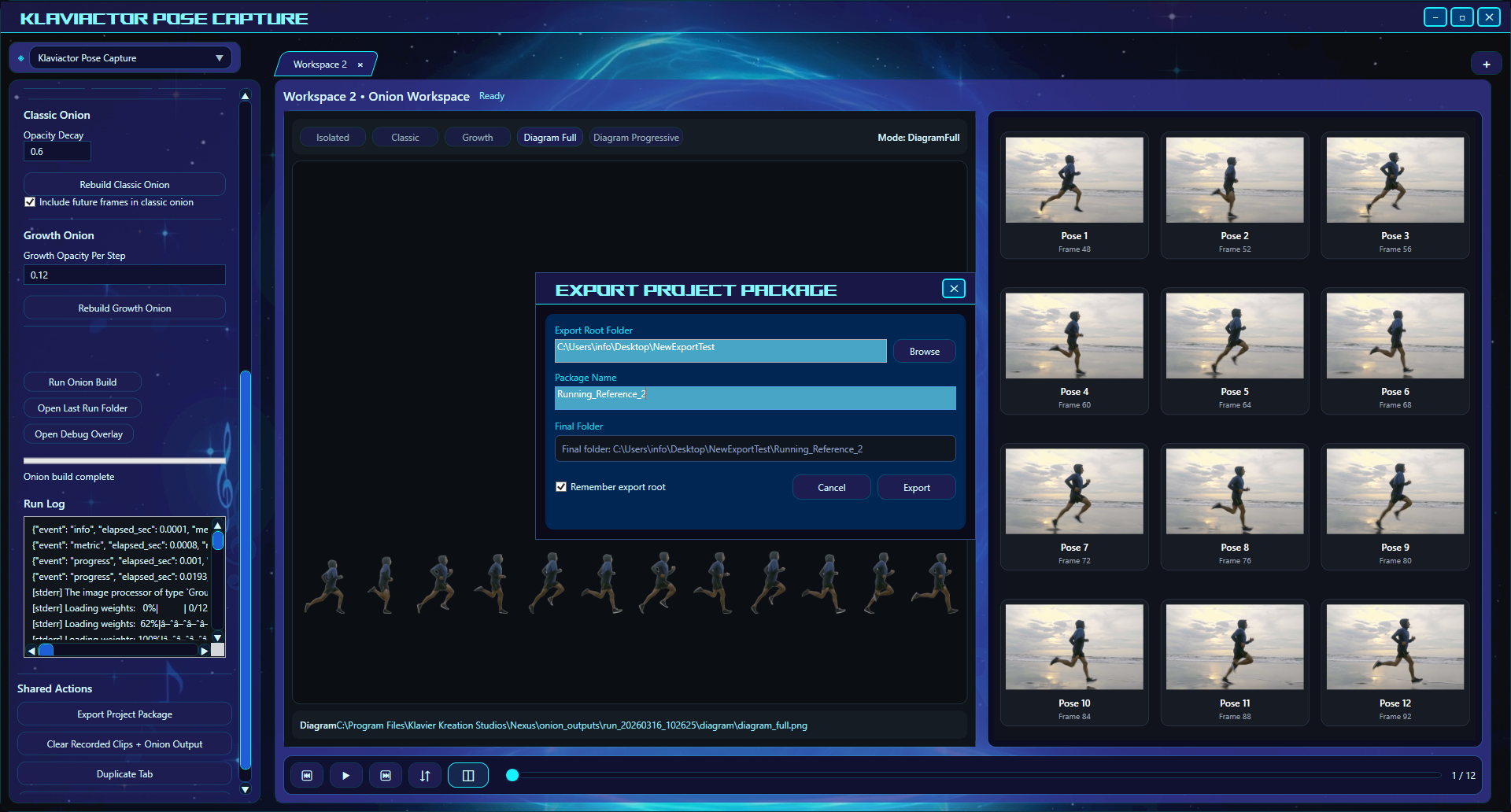 Klaviactor Pose Capture export poses reference